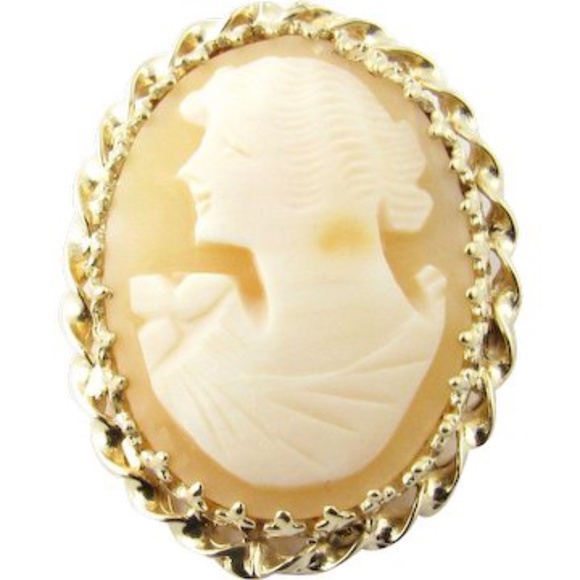 Vintage 14 Karat Yellow Gold Cameo Brooch/Pendant #3198 - Picture 1 of 9